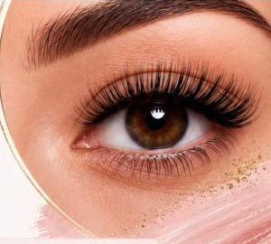 Illustrated close-up of a long, soft lash set
